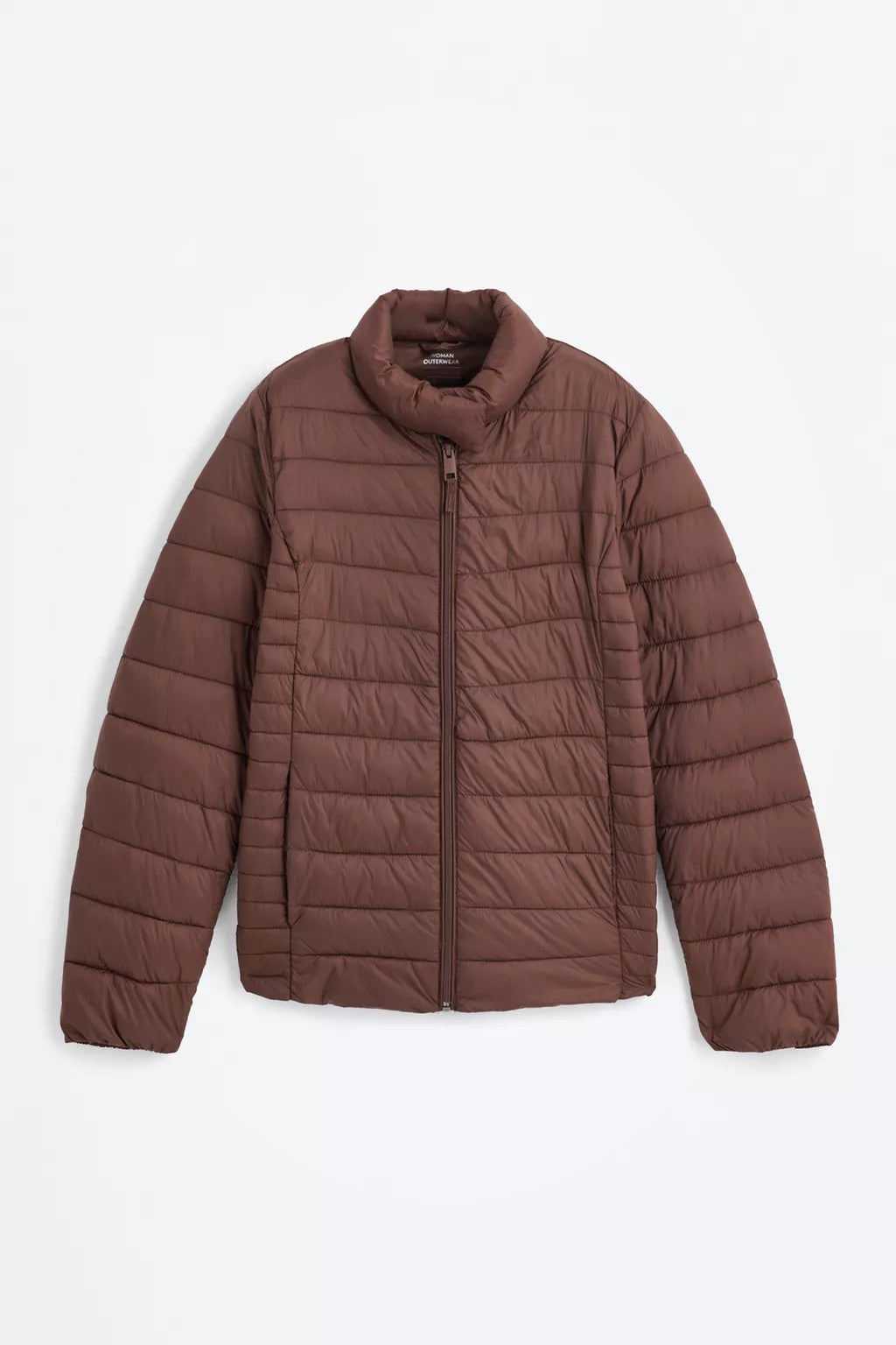 Abrigo ligero con cuello alto para mujer – marrón, cálido y cómodo – Modenique