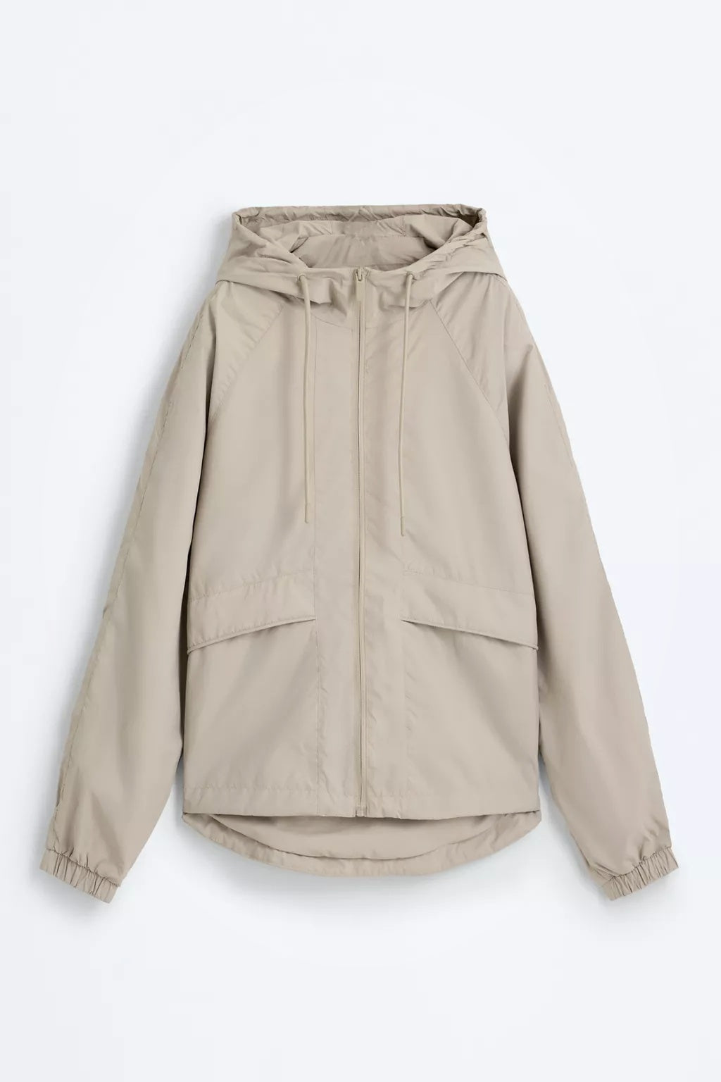 Chaqueta ligera con capucha para mujer – beige, cortaviento y casual – Modenique