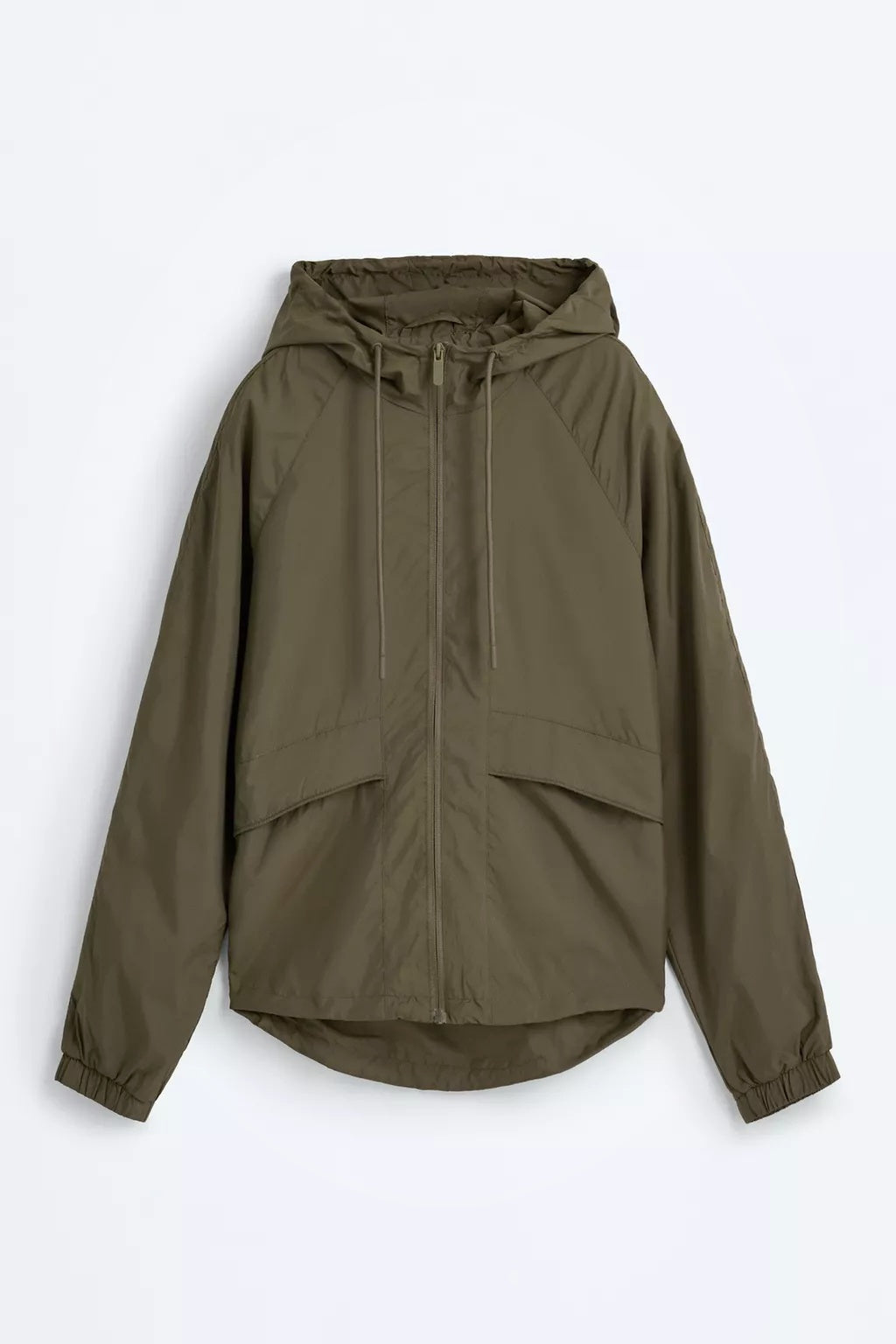 Chaqueta ligera con capucha para mujer – caqui, cortaviento y práctica – Modenique