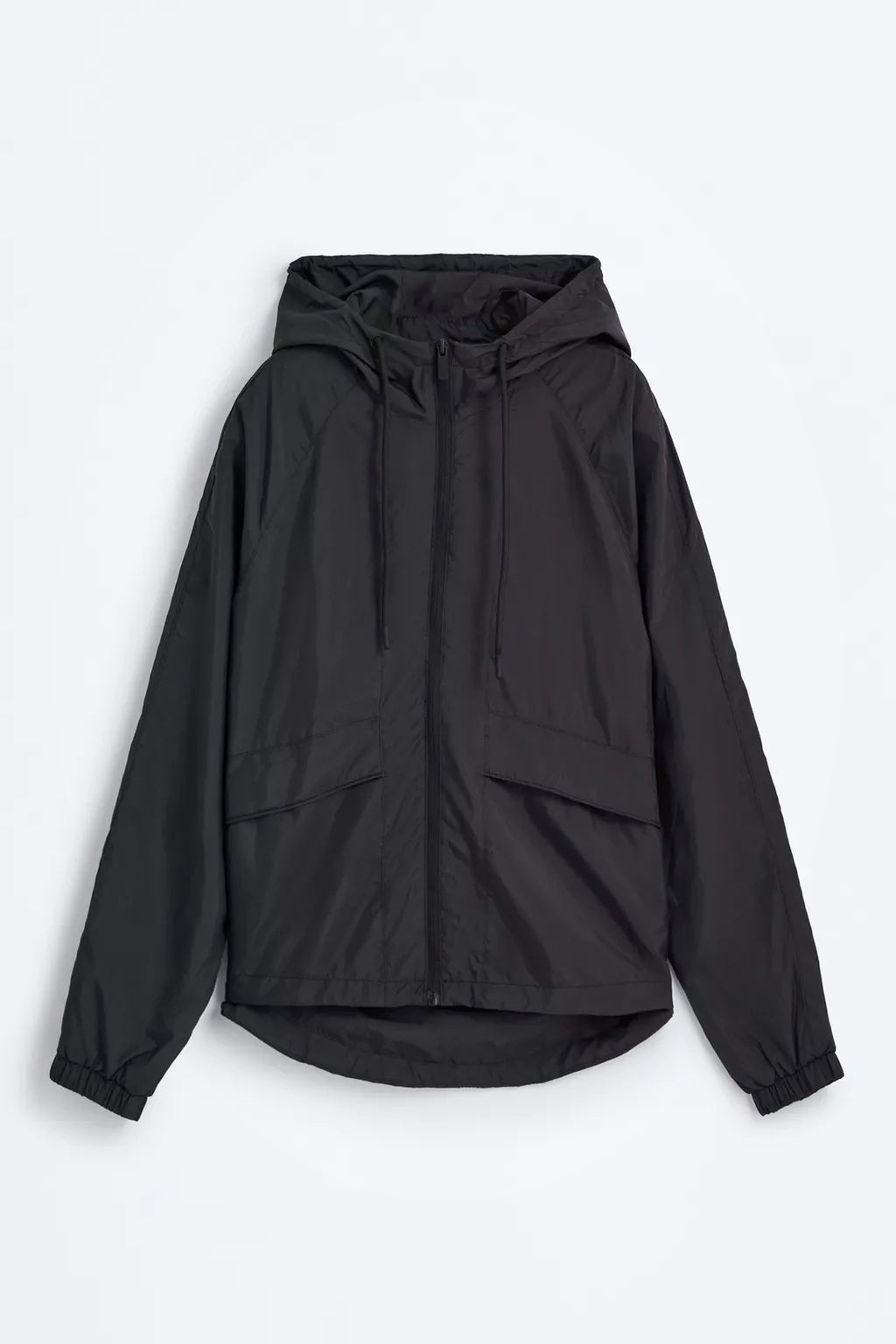 Chaqueta ligera con capucha para mujer – negro, cortaviento y urbana – Modenique