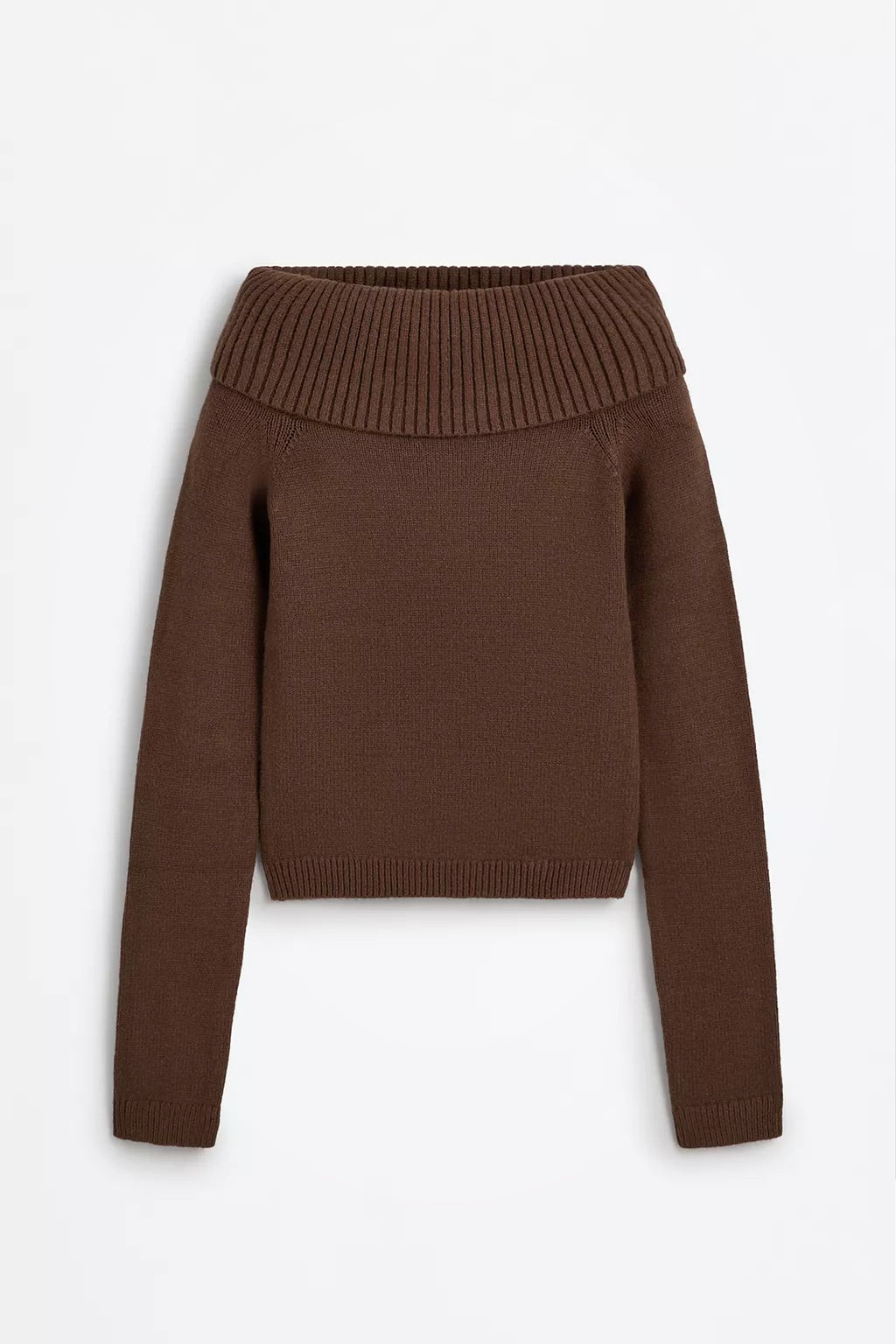 Suéter con hombros descubiertos para mujer – marrón cálido y elegante – Modenique