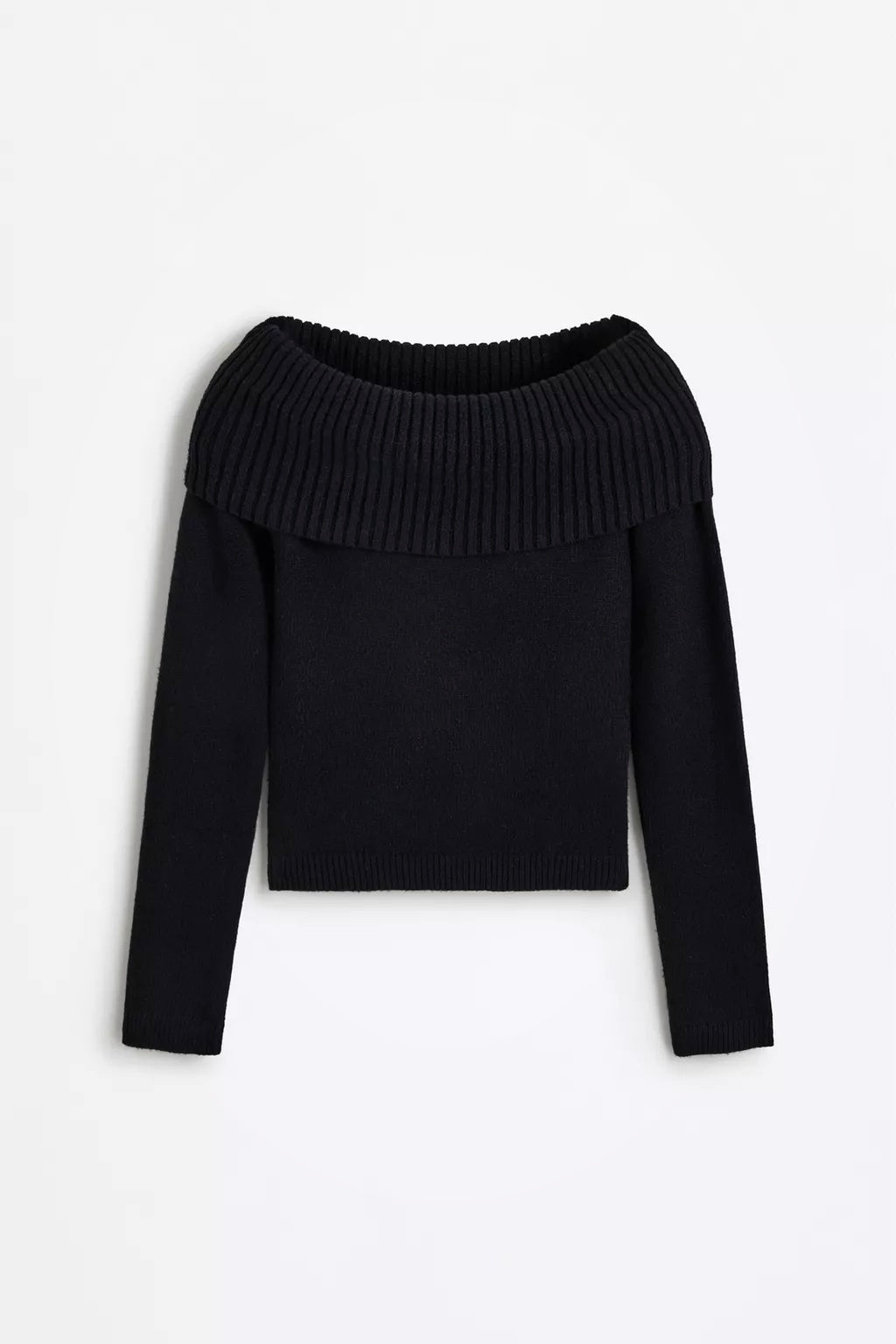 Suéter con hombros descubiertos para mujer – negro clásico y refinado – Modenique