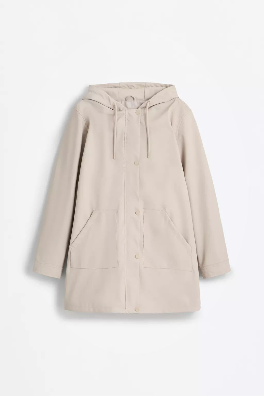 Chaqueta con capucha para mujer – beige claro, simple y cómoda – Modenique